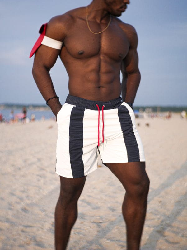 red white blue swim trunks premium style